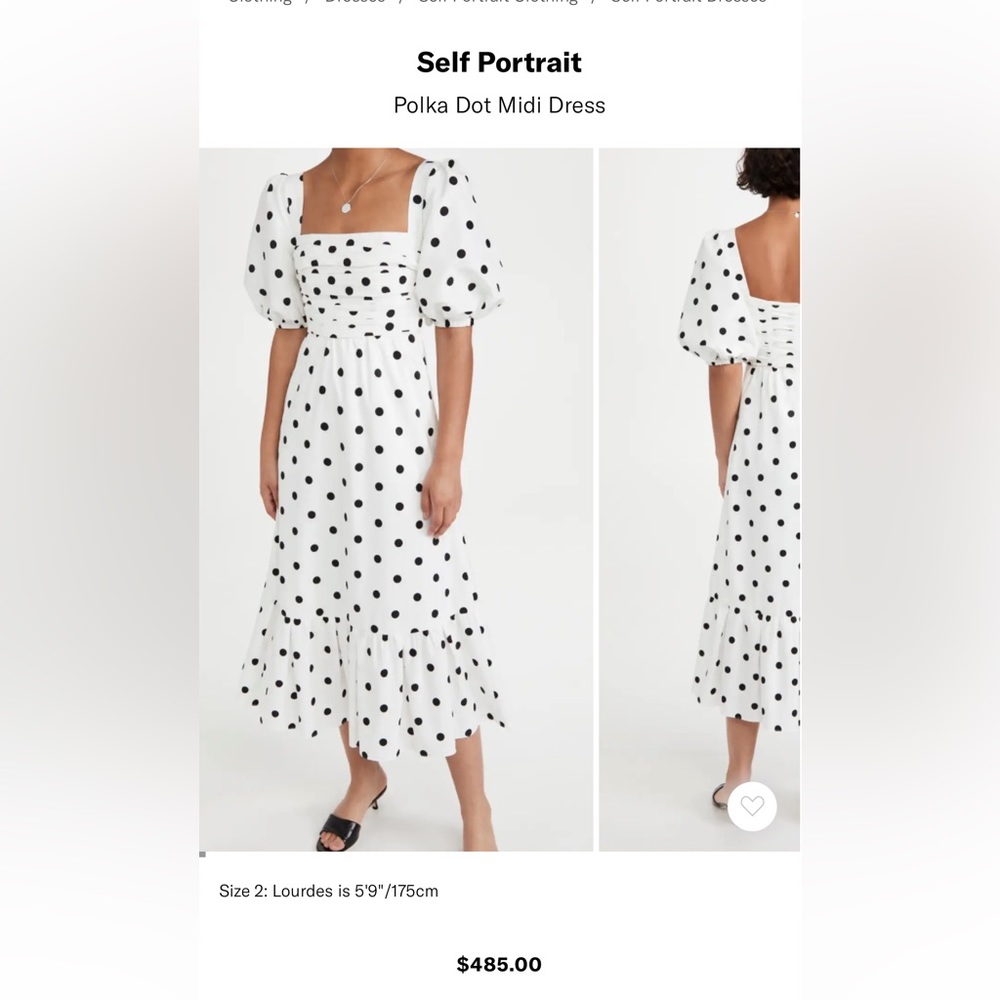 Self Portrait Polka Dot Midi Dress - Picture 7 of 7